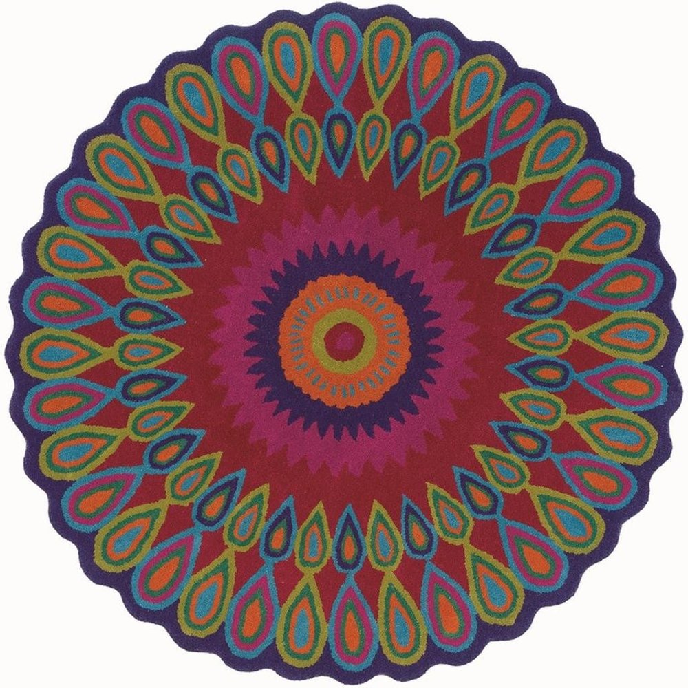 8' Pink Wool Hand Tufted Round Rug