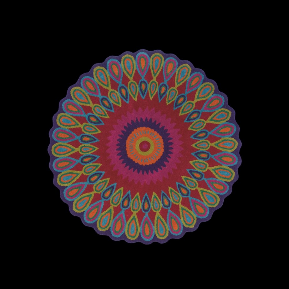 3' Pink Wool Hand Tufted Round Rug