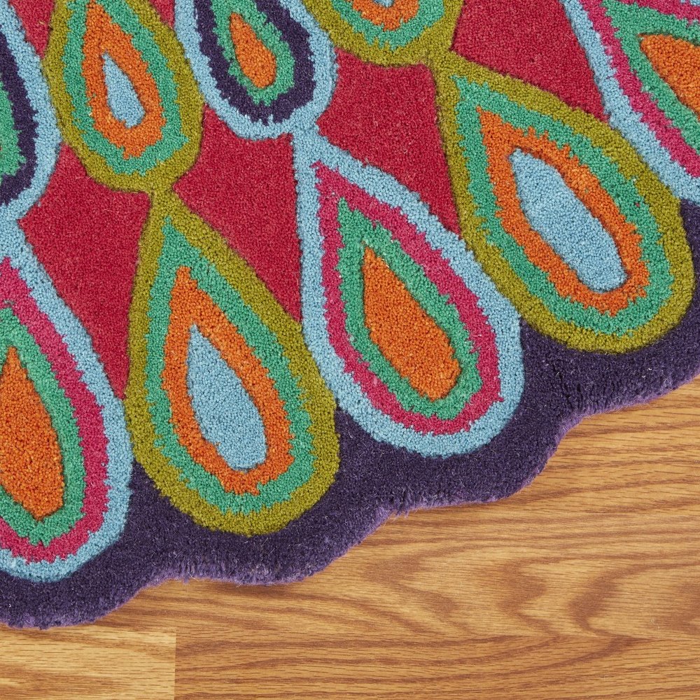 8' Pink Wool Hand Tufted Round Rug