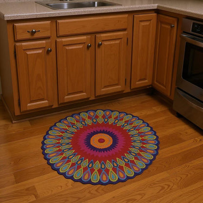 3' Pink Wool Hand Tufted Round Rug