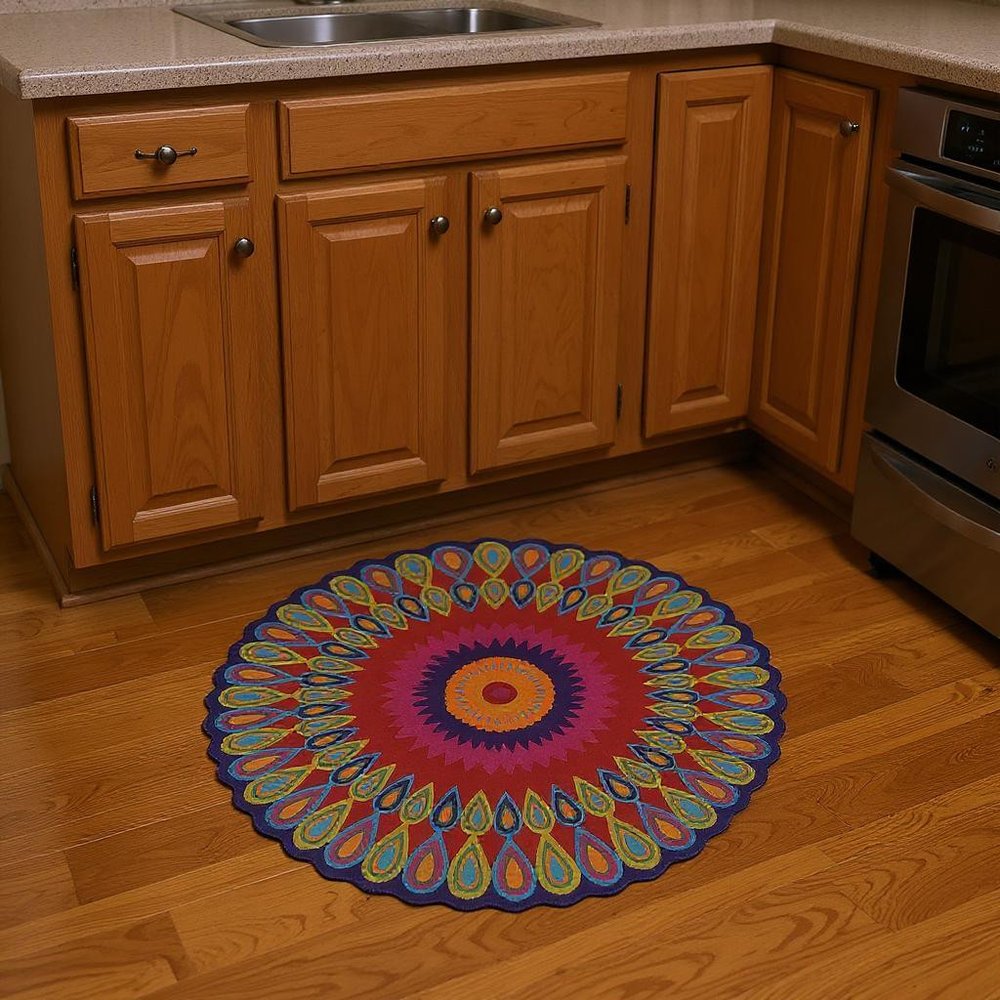 8' Pink Wool Hand Tufted Round Rug