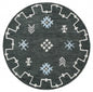 5' Charcoal Round Wool Hand Hooked Handmade Area Rug