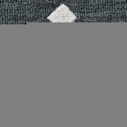 5' Charcoal Round Wool Hand Hooked Handmade Area Rug