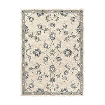 5' X 7' Light Blue Wool Hand Tufted Area Rug