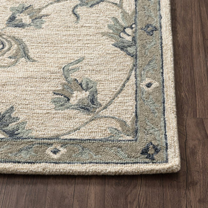 5' X 7' Light Blue Wool Hand Tufted Area Rug