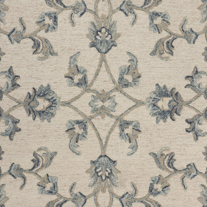 5' X 7' Light Blue Wool Hand Tufted Area Rug