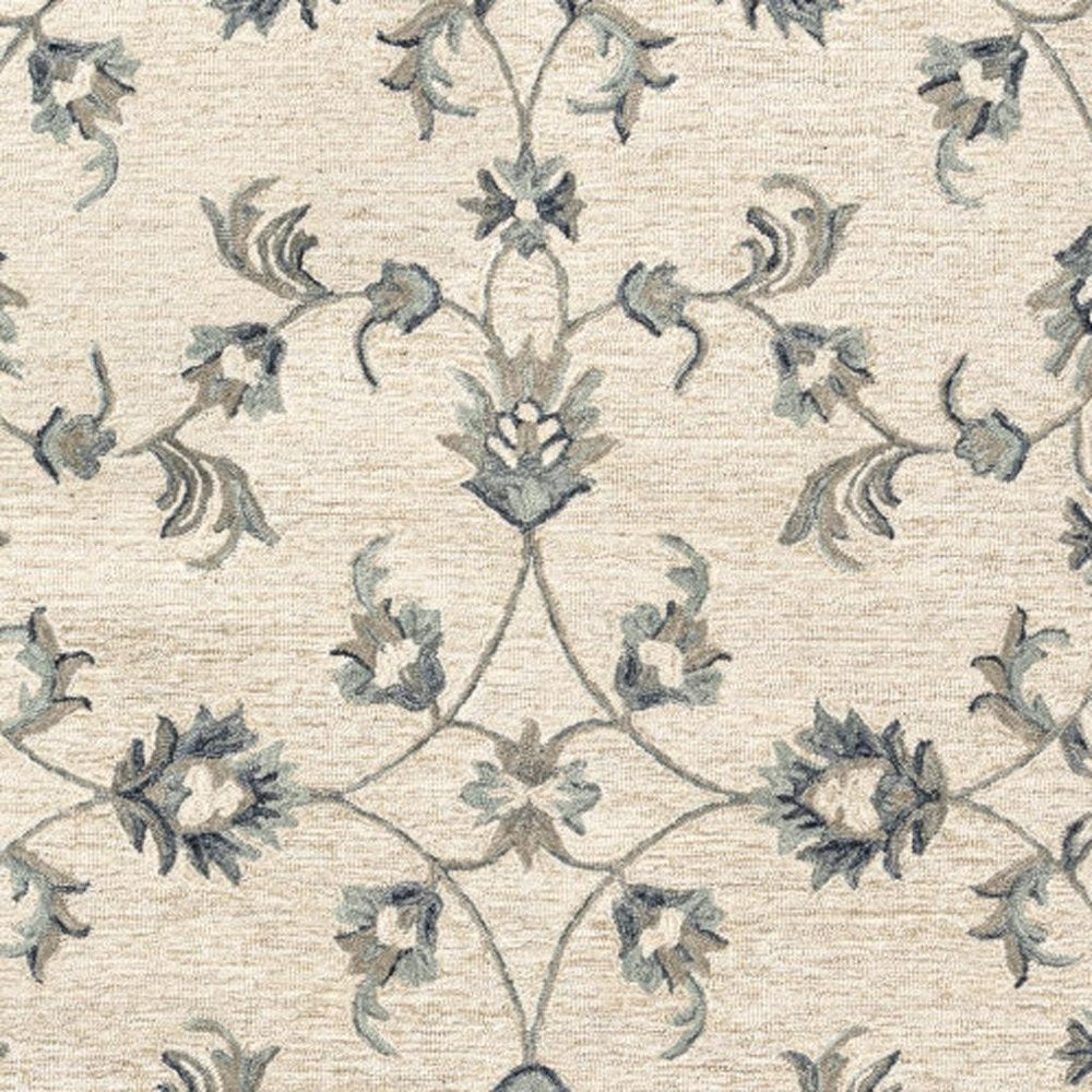 5' X 7' Light Blue Wool Hand Tufted Area Rug