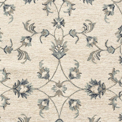 5' X 7' Light Blue Wool Hand Tufted Area Rug