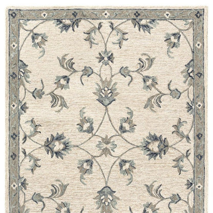 5' X 7' Light Blue Wool Hand Tufted Area Rug