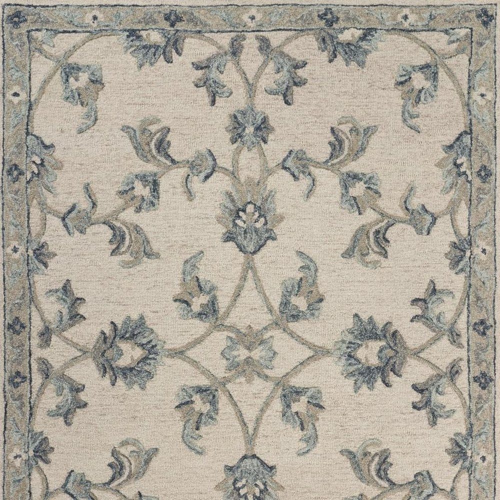 5' X 7' Light Blue Wool Hand Tufted Area Rug