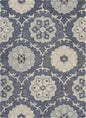 5' Blue And Gray Round Wool Hand Tufted Area Rug