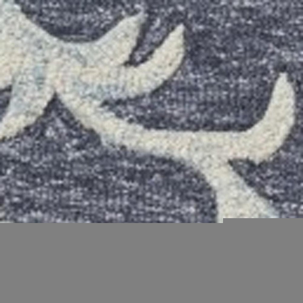 5' Blue And Gray Round Wool Hand Tufted Area Rug