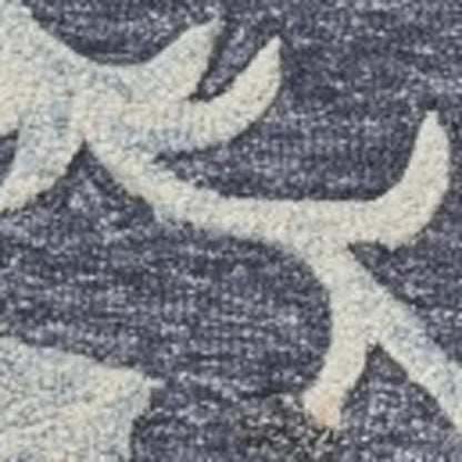 7' X 9' Blue And Gray Wool Hand Tufted Area Rug