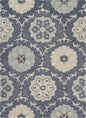 5' Blue And Gray Round Wool Hand Tufted Area Rug