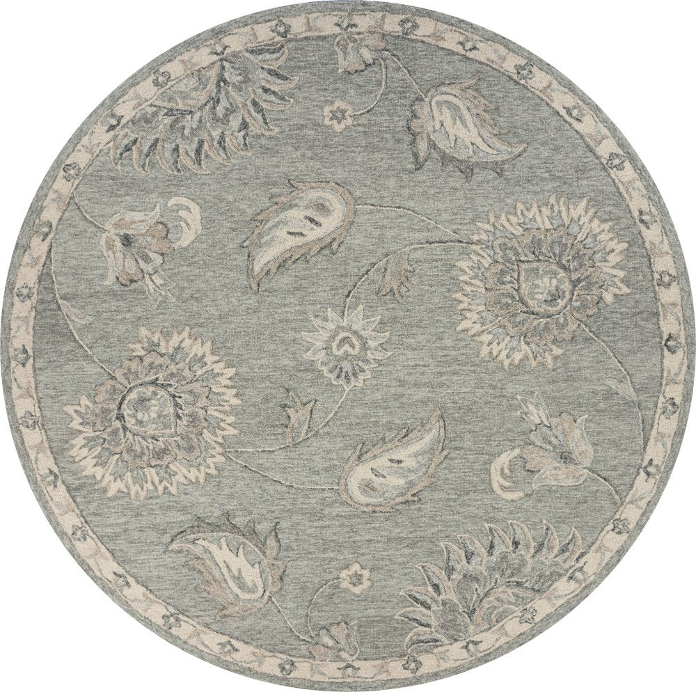 7' X 9' Gray Wool Hand Tufted Area Rug