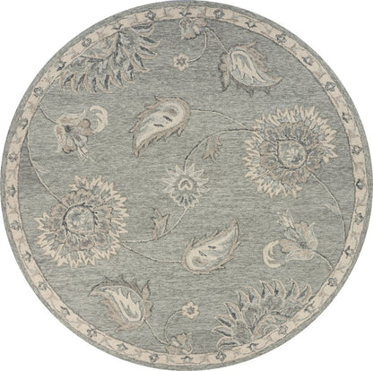 7' X 9' Gray Wool Hand Tufted Area Rug