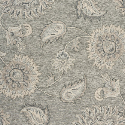 7' X 9' Gray Wool Hand Tufted Area Rug