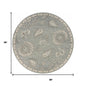 5' Gray Round Wool Hand Tufted Area Rug
