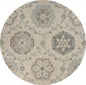 7' Blue And Ivory Round Wool Hand Tufted Area Rug