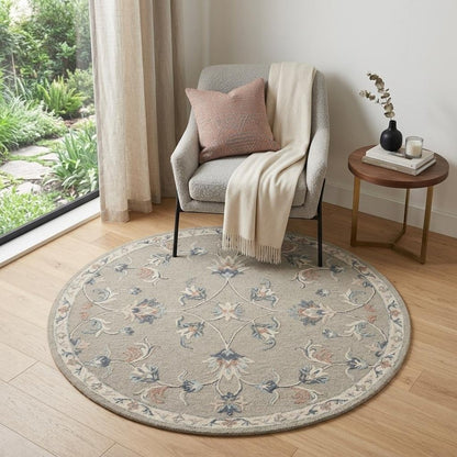 7' X 9' Gray Wool Hand Tufted Area Rug
