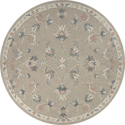 7' X 9' Blue And Silver Wool Hand Tufted Area Rug