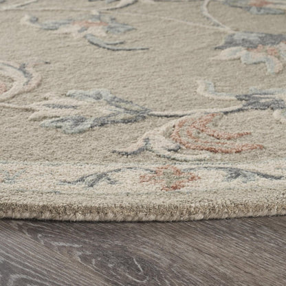7' X 9' Blue And Silver Wool Hand Tufted Area Rug