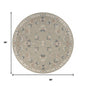 5' Gray Round Wool Hand Tufted Area Rug