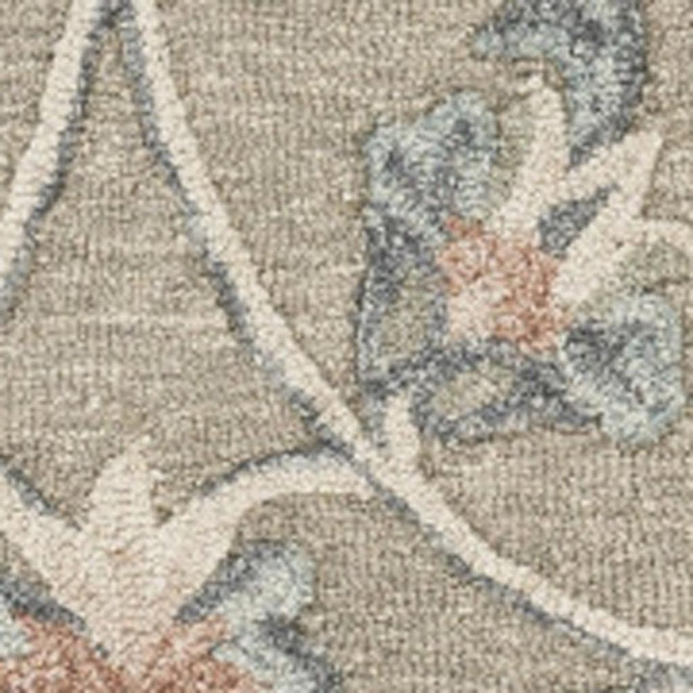 7' X 9' Blue And Silver Wool Hand Tufted Area Rug