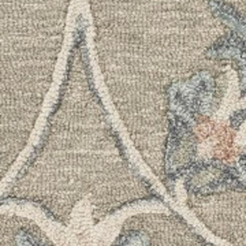 5' Gray Round Wool Hand Tufted Area Rug