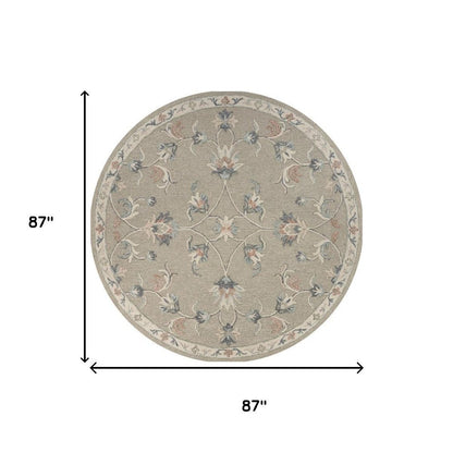 7' X 9' Gray Wool Hand Tufted Area Rug