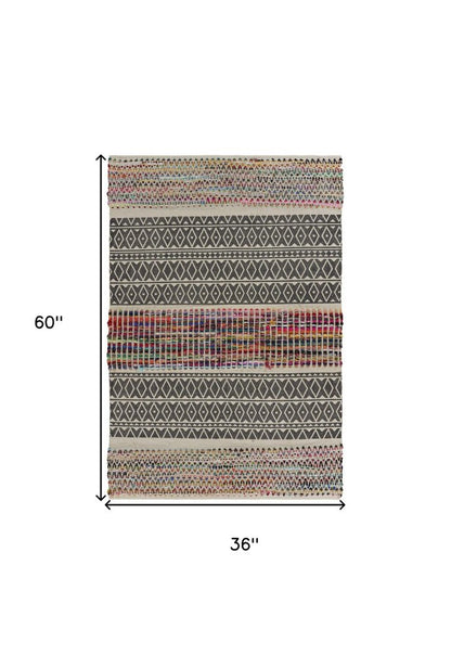 3' x 5' Colorful Traditional Chindi Area Rug