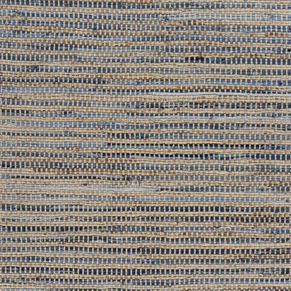 5' X 7' Blue and Beige Striped Area Rug