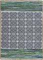 5' X 7' Blue and Green Chindi Area Rug