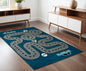 4' X 6' Navy Imaginative Racetrack Area Rug