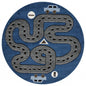 4' X 6' Navy Imaginative Racetrack Area Rug