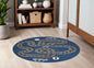 4' X 6' Navy Imaginative Racetrack Area Rug