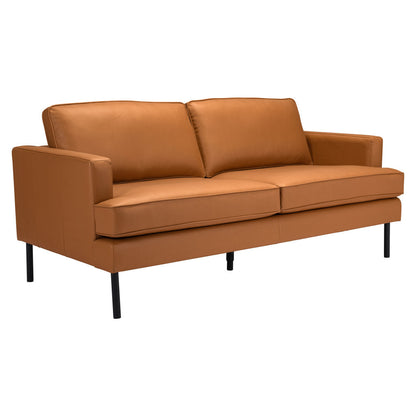 72" Brown Polyester Sofa With Black Legs