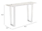 47" White and Silver Faux Marble Sled Console Table