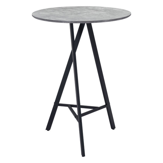 32" Gray and Black Rounded Steel Bar Table