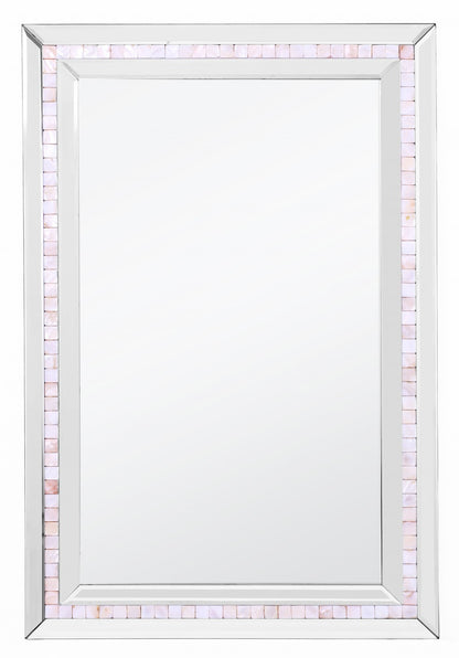 36" Silver Glass Framed Accent Mirror