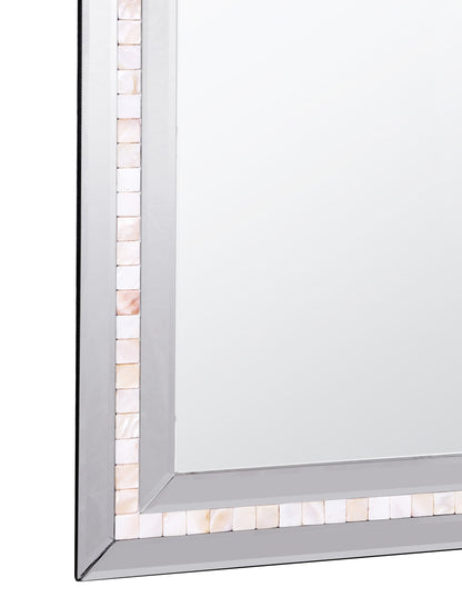 36" Silver Glass Framed Accent Mirror