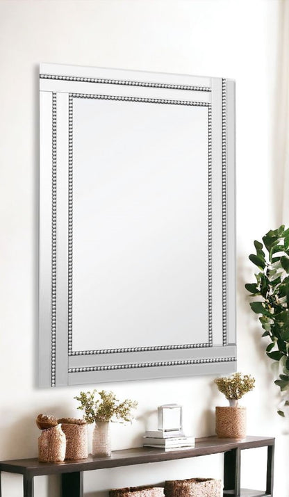 36" Silver Glass Framed Accent Mirror