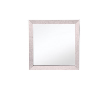 24" Gray Square Glass Framed Accent Mirror