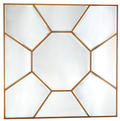 35" Gold Square Metal Framed Accent Mirror