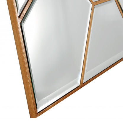 35" Gold Square Metal Framed Accent Mirror