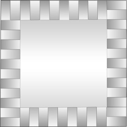 28" Clear Square Glass Framed Accent Mirror