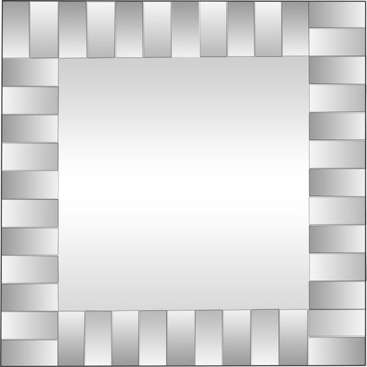 28" Clear Square Glass Framed Accent Mirror