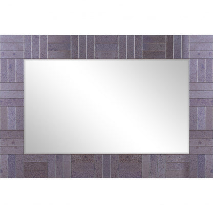 35" Gray Glass Framed Accent Mirror