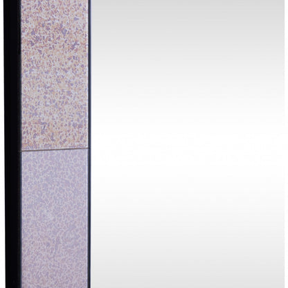 35" Gray Novelty Glass Framed Accent Mirror