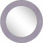 30" Gray Round Glass Framed Accent Mirror